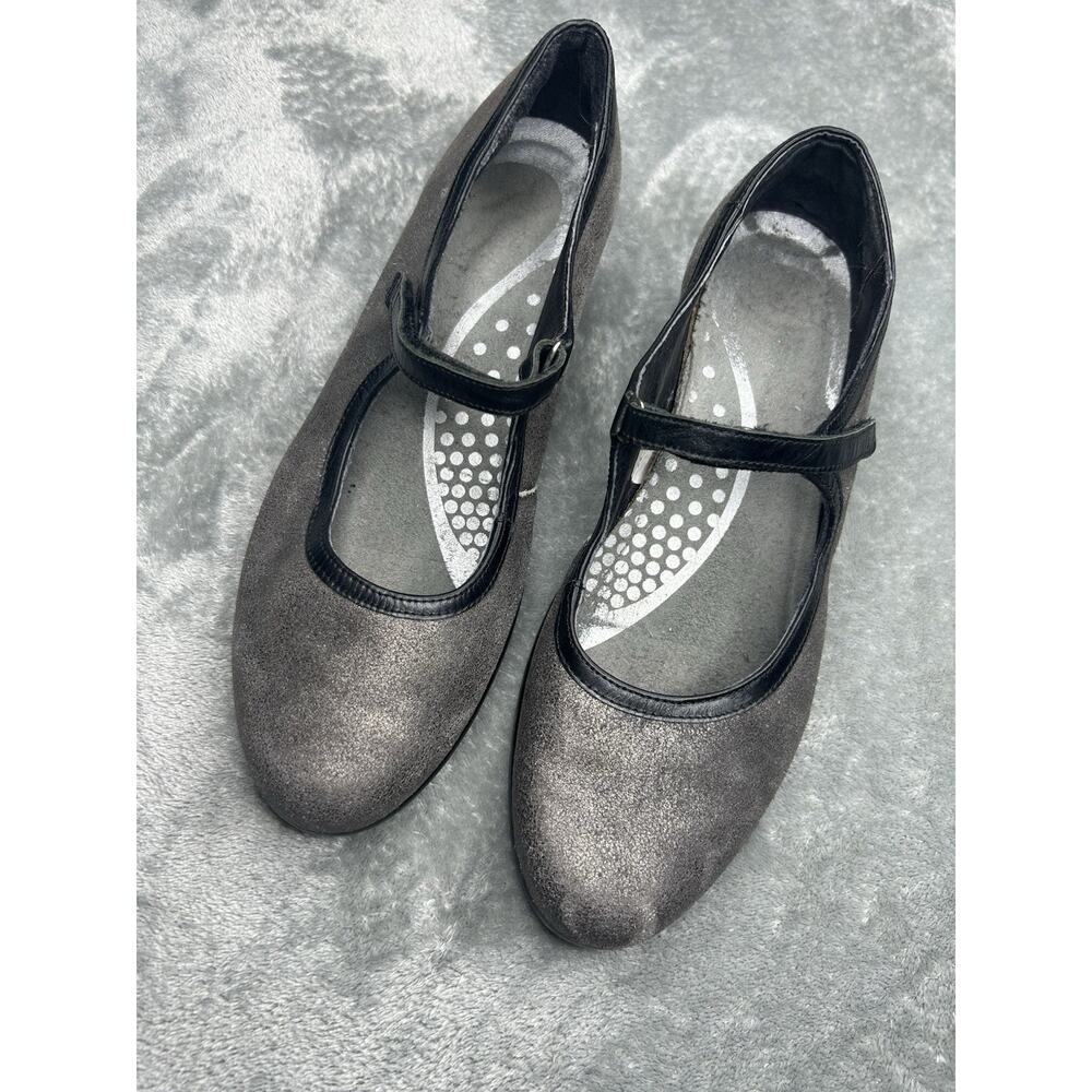 Naot Metallic Suede Leather Mary Janes Slip On Flat Size 41